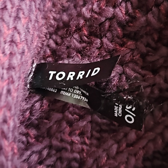 Torrid Poncho Shawl Pullover Burgundy Red One Size - Picture 10 of 11